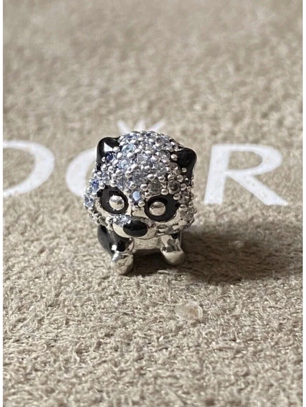 Genuine Pandora Silver Sparkling Cute Panda Charm 790771C01